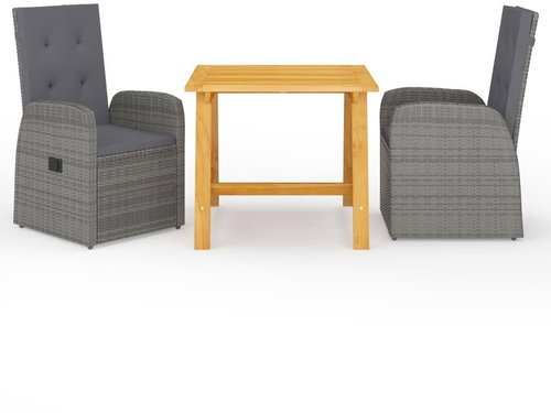 3dílný zahradní jídelní set šedý 3068710 - Zahradní nábytek - Main image