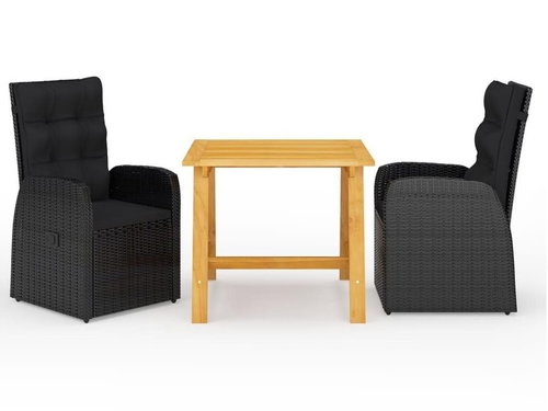 3dílný zahradní jídelní set černý 3068711 - Zahradní nábytek - Main image