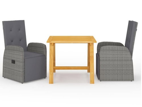 3dílný zahradní jídelní set šedý 3068712 - Zahradní nábytek - Main image