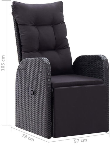 3dílný zahradní jídelní set černý 3068713 - Zahradní nábytek - Main image