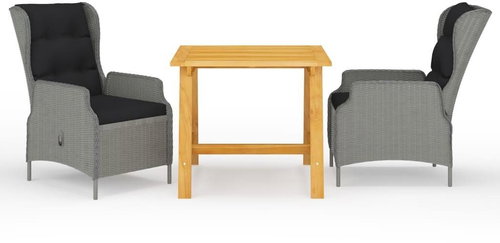 3dílný zahradní jídelní set světle šedý 3068726 - Zahradní nábytek - Main image