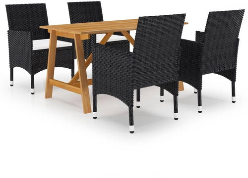 5dílný zahradní jídelní set černý 3068735 - Zahradní nábytek - Main image
