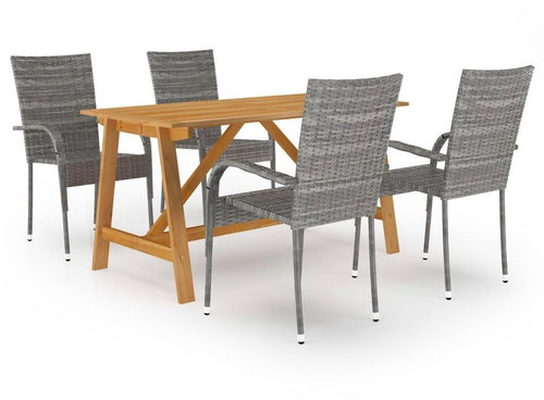 5dílný zahradní jídelní set šedý 3068751 - Zahradní nábytek - Main image