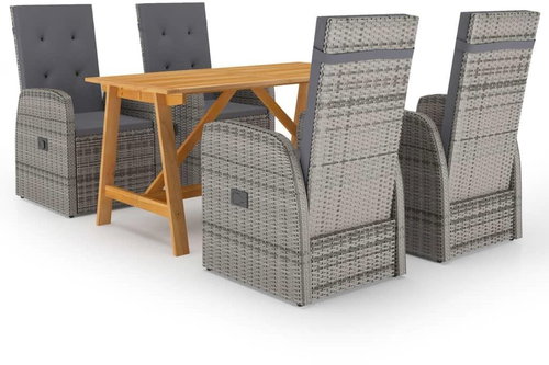 5dílný zahradní jídelní set šedý 3068767 - Zahradní nábytek - Main image