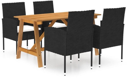 5dílný zahradní jídelní set černý 3068779 - Zahradní nábytek - Main image