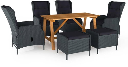 7dílný zahradní jídelní set tmavě šedý 3068785 - Zahradní nábytek - Main image