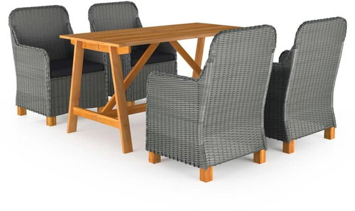 5dílný zahradní jídelní set světle šedý 3068790 - Zahradní nábytek - Main image