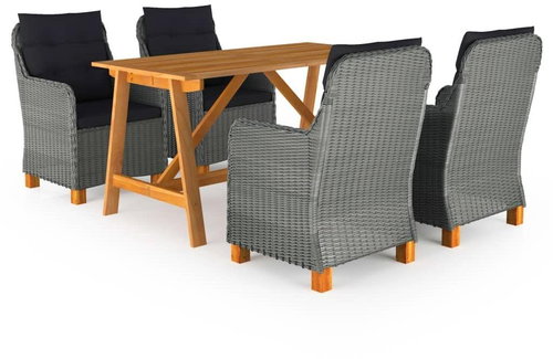 5dílný zahradní jídelní set světle šedý 3068791 - Zahradní nábytek - Main image