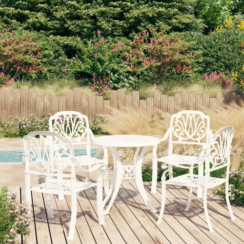 5dílný bistro set litý hliník bílý 3070600 - Zahradní nábytek - Main image