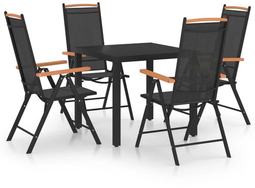 5dílný zahradní jídelní set hliník černý 3070625 - Zahradní nábytek - Main image
