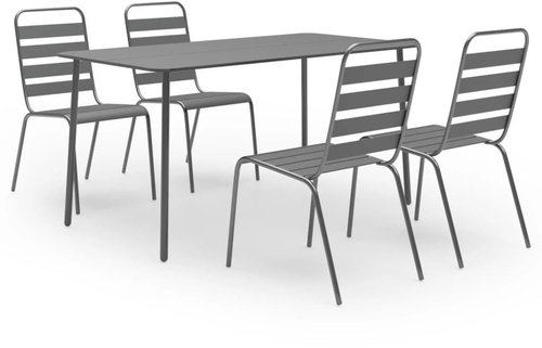 5dílný zahradní jídelní set ocel tmavě šedý 3074475 - Zahradní nábytek - Main image