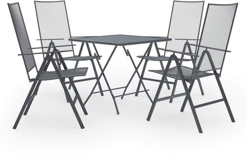 5dílný zahradní jídelní set ocel antracitový 3074488 - Zahradní nábytek - Main image