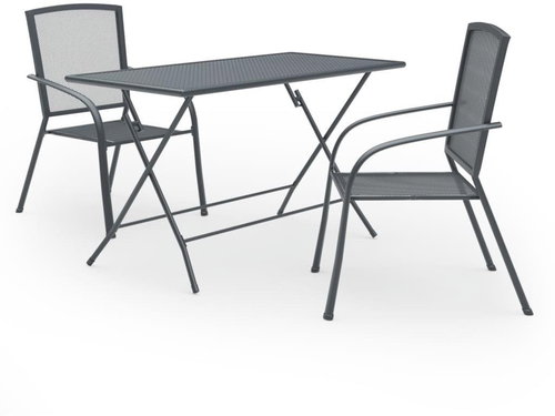 3dílný zahradní jídelní set ocel antracitový 3074489 - Zahradní nábytek - Main image