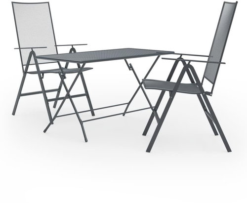 3dílný zahradní jídelní set ocel antracitový 3074492 - Zahradní nábytek - Main image