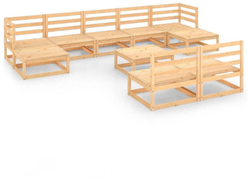 10dílná zahradní sedací souprava masivní borové dřevo 3076089 - Zahradní nábytek - Main image
