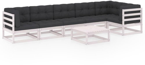 7dílná zahradní sedací souprava s poduškami masivní borovice 3076620 - Zahradní nábytek - Main image
