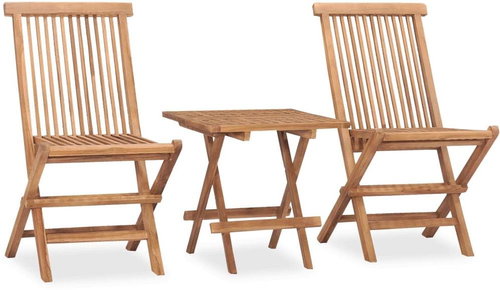 3dílný skládací zahradní jídelní set masivní teakové dřevo 315455 - Zahradní nábytek - Main image