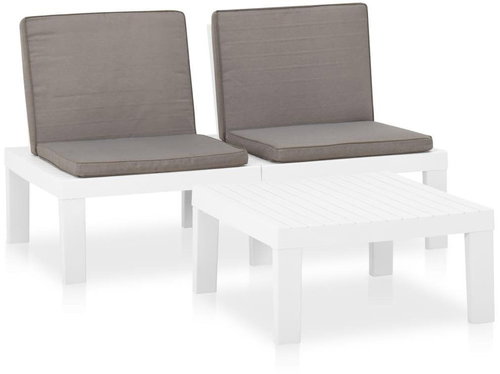 2dílná zahradní sedací souprava s poduškami plast bílá 315852 - Zahradní nábytek - Main image