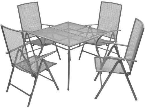 5dílný zahradní jídelní set skládací židle ocel antracitový 42718 - Zahradní nábytek - Main image