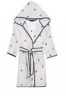 Soft Cotton - Baby robe Marine Girl with hood in gift box, white - Bathrobe