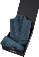 Soft Cotton Pánský župan Premium v dárkovém balení s ručníkem, modrý - Župan