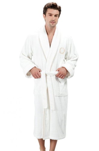 Soft Cotton Pánský župan Sehzade, smetanový zlatá výšivka, S - Bathrobe - Main image
