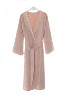 Soft Cotton Women's elegant Destan robe in gift box, old pink, M - Bathrobe