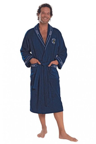 Soft Cotton - Luxury men's robe Marine man in gift box, dark blue, XXL - Bathrobe - Main image