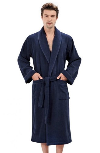 Soft Cotton - Men's robe Lord, dark blue, S - Bathrobe - Main image