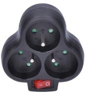Solight Socket Splitter with switch 3x 10A/230V black - Splitter 