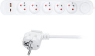 Solight 3m, 5 sockets, USB A+C 20W PD, switch, 3 x 1mm2, PVC - Extension Cable