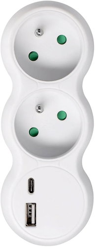 Solight, 2×10 A, USB A+C gyorstöltő, 20 W PD - Elosztó aljzat - Fő fotó