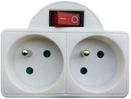Solight 2x White Socket With Switch - Socket