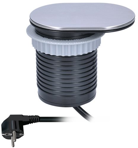 Solight Built-in USB Socket with Sliding Lid, Silver - Socket - Main image