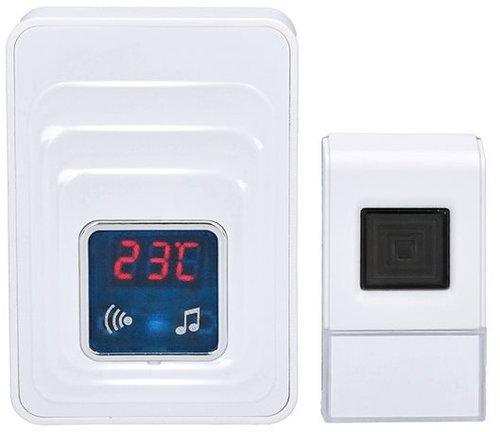 Solight Wireless Doorbell with Thermometer, Socket, 120m, White (1L57) - Doorbell - Main image