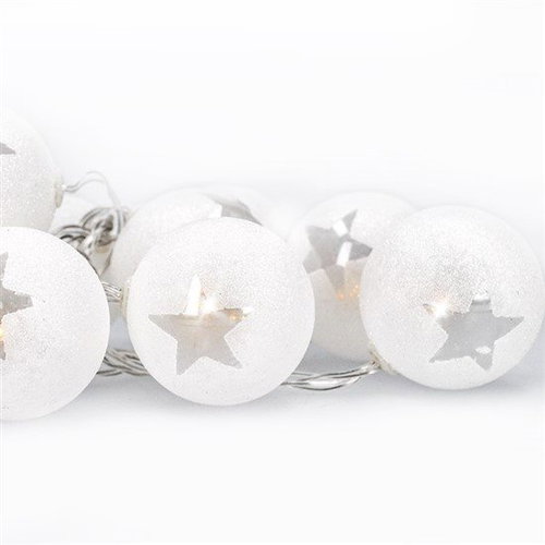 LED-Kette Weihnachtskugel, 10LED, 1m, 2x AA, Timer, IP20 - Lichterkette - Hauptbild