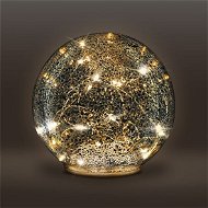 LED Glas-Weihnachtskugel, 20LED, Kupferstruktur, 3x AAA, IP20 - Weihnachtsbeleuchtung