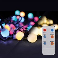 LED 2 v 1, vonkajšia vianočná reťaz, gule, diaľkový ovládač, 100 LED, RGB + biela, 10 m+5 m, 8 funkcií, IP44 - Svetelná reťaz