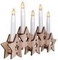 LED Wooden Candlestick, 5x LED, Natural Wood, 2x AA - Christmas Lights