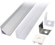Solight Aluminiumprofil für LED-Streifen - Ecke - 16 mm x 16 mm - Milchglas-Diffusor - 1 m - Rahmen