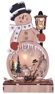 Solight Dřevěný sněhulák, 4x LED, 2x AA - Karácsonyi díszítés