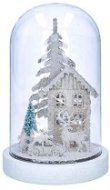 Solight LED vianočný zasnežený domček, 18 cm, 10× LED, 2× AA - Vianočná dekorácia