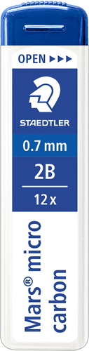 STAEDTLER Mars Micro 0,7 mm 2B - 12 Minen pro Packung - Graphitmine - Hauptbild