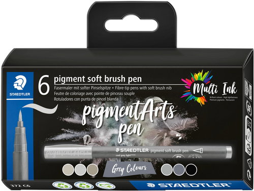 STAEDTLER 371 Brush marker Grey, 6 db - Filctoll - Fő fotó