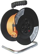 Solight Extension Cord on Reel, 20m. 4 Sockets, Orange Cable - Extension Cable
