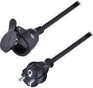 Solight hosszabbító vezeték - csatlakozó, 20 m, 3 x 1,5 mm2, gumi, fekete - Hosszabbító kábel