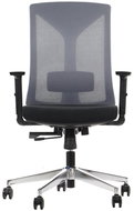Swivel chair PREMIUM HAGER black-grey chrome base - Office Chair