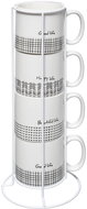 Secret de Gourmet, Ceramic cups on stand LIFE, 240 ml, 4 pcs - Set of Cups