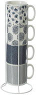 Secret de Gourmet, Set of 4 cups on metal stand JAPAN, set of 4 - Set of Cups