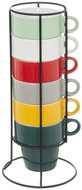 Secret de Gourmet, Cappuccino set, metal stand, coloured cups - Mug